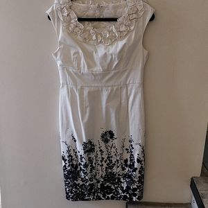 Black and white dress with floral detail
